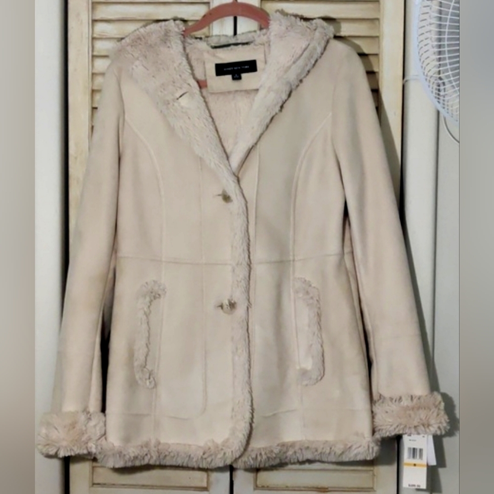 Jones New York Tailored Faux Suede And Fur Jacket, Small